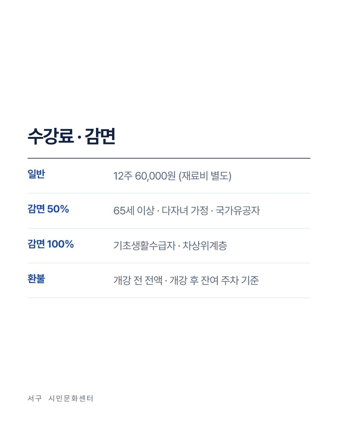 서구 시민문화센터 카드뉴스 6번째 장