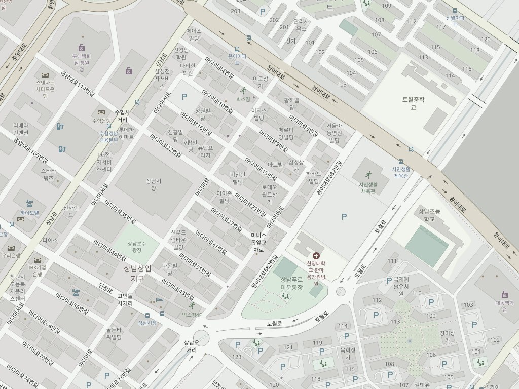 약도 — 창원 상남동 일대 (위치 예시)
